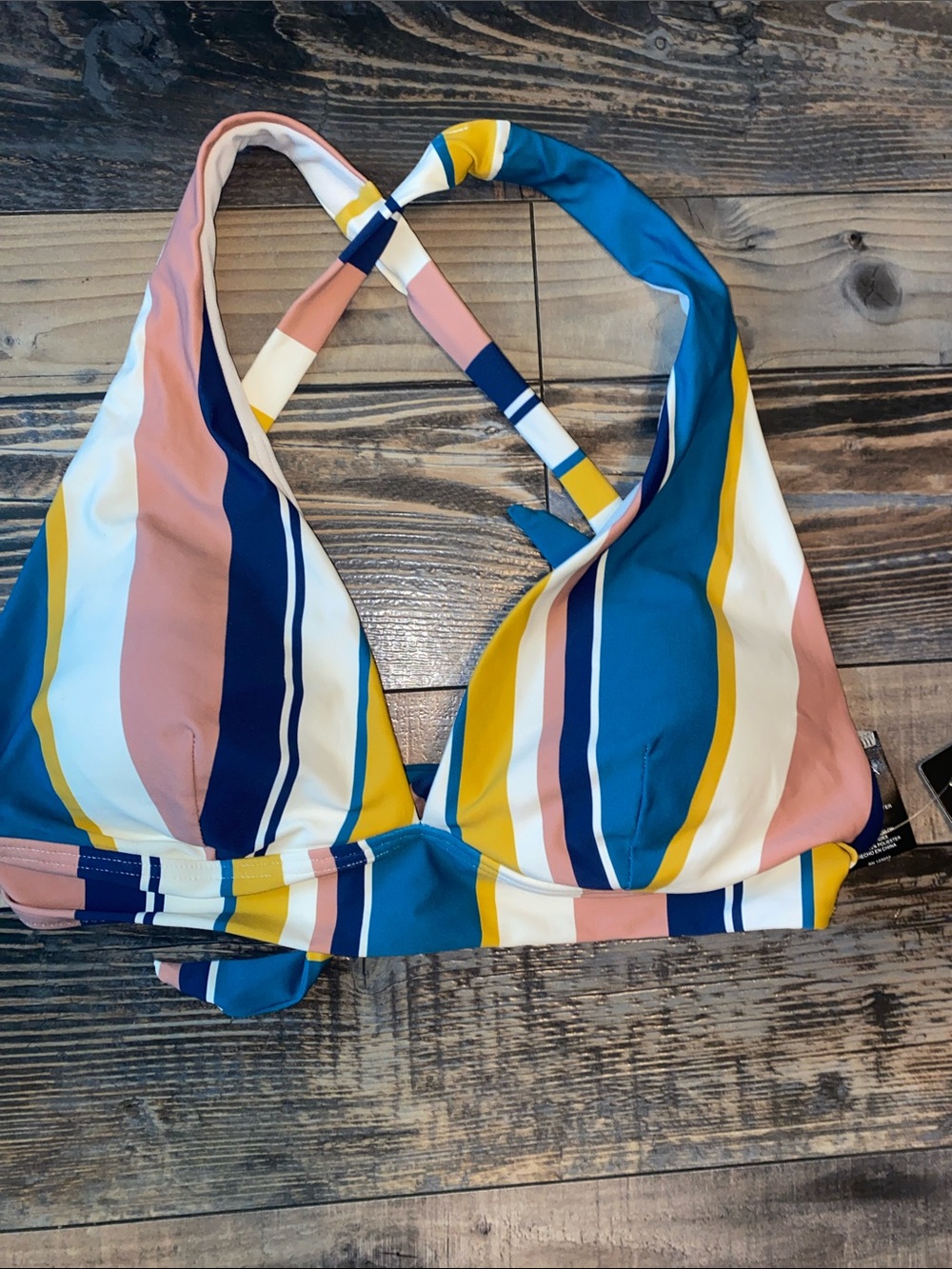 NWT Catalina Striped Halter Swim Top